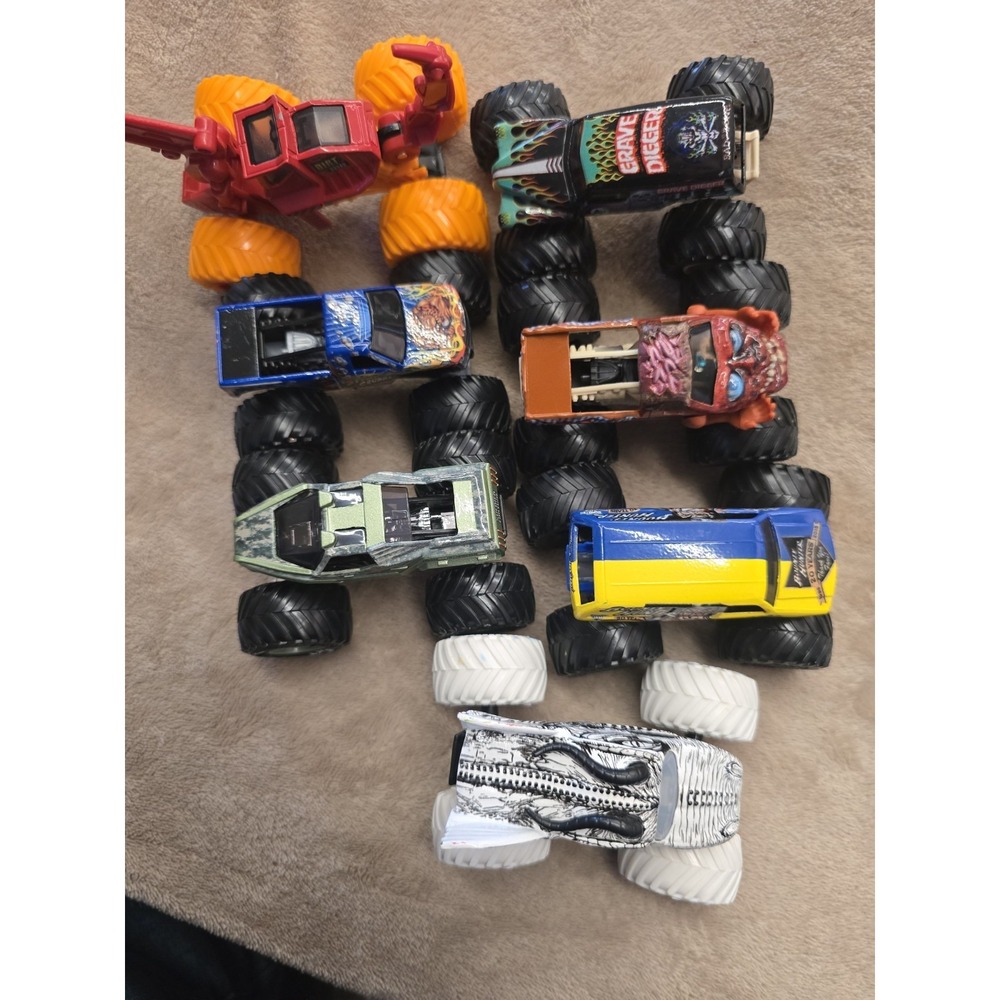Lot Of 7 Monster JAM Monster Trucks, Spin Master